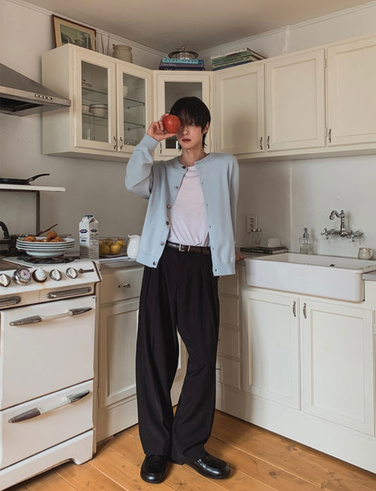 J72 日常雙褶西裝寬褲 (3色)