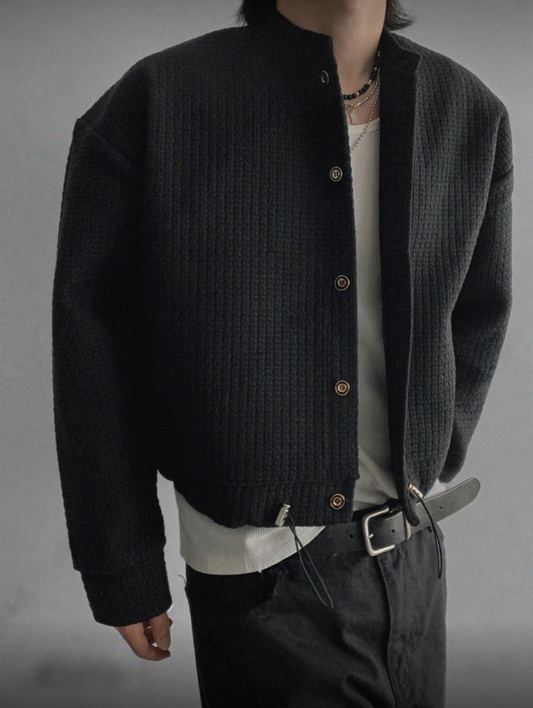 A85 Heavyweight 3D Textured Short Jacket (Black Apricot)