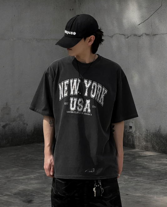 B63 New York印花短袖T恤 (4色 four colors)