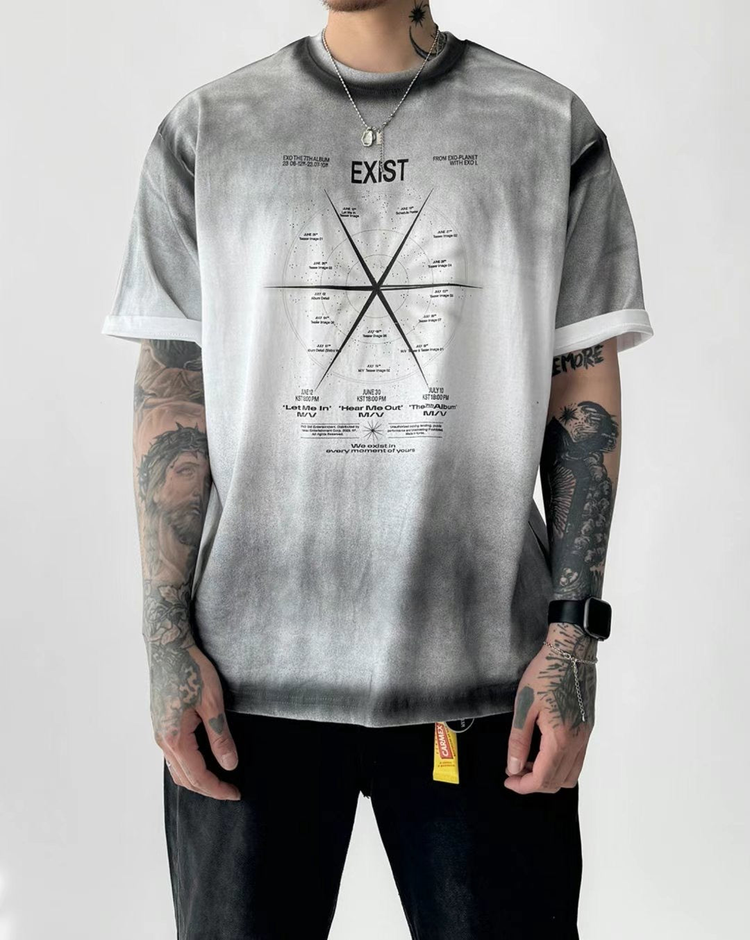 B41 Sailing color short-sleeved T-shirt (black and white)