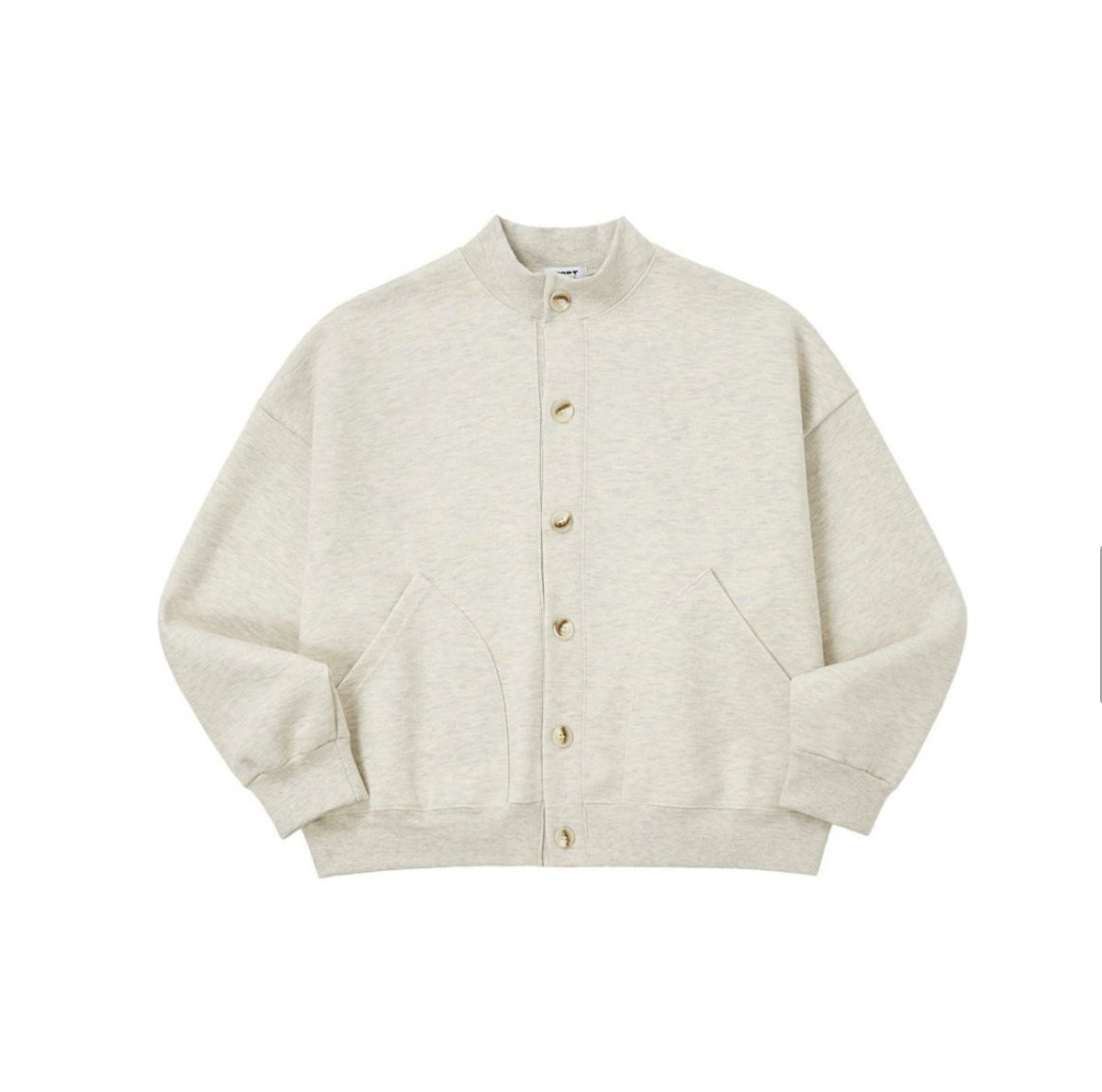 A14 Micro Stand Collar Button Cardigan