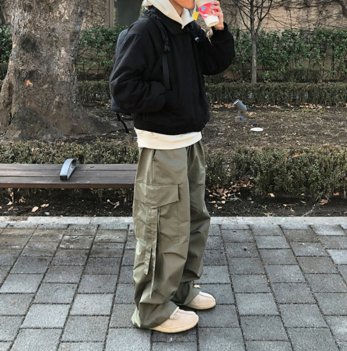 J14 飄帶工裝褲 (4色 four colors)