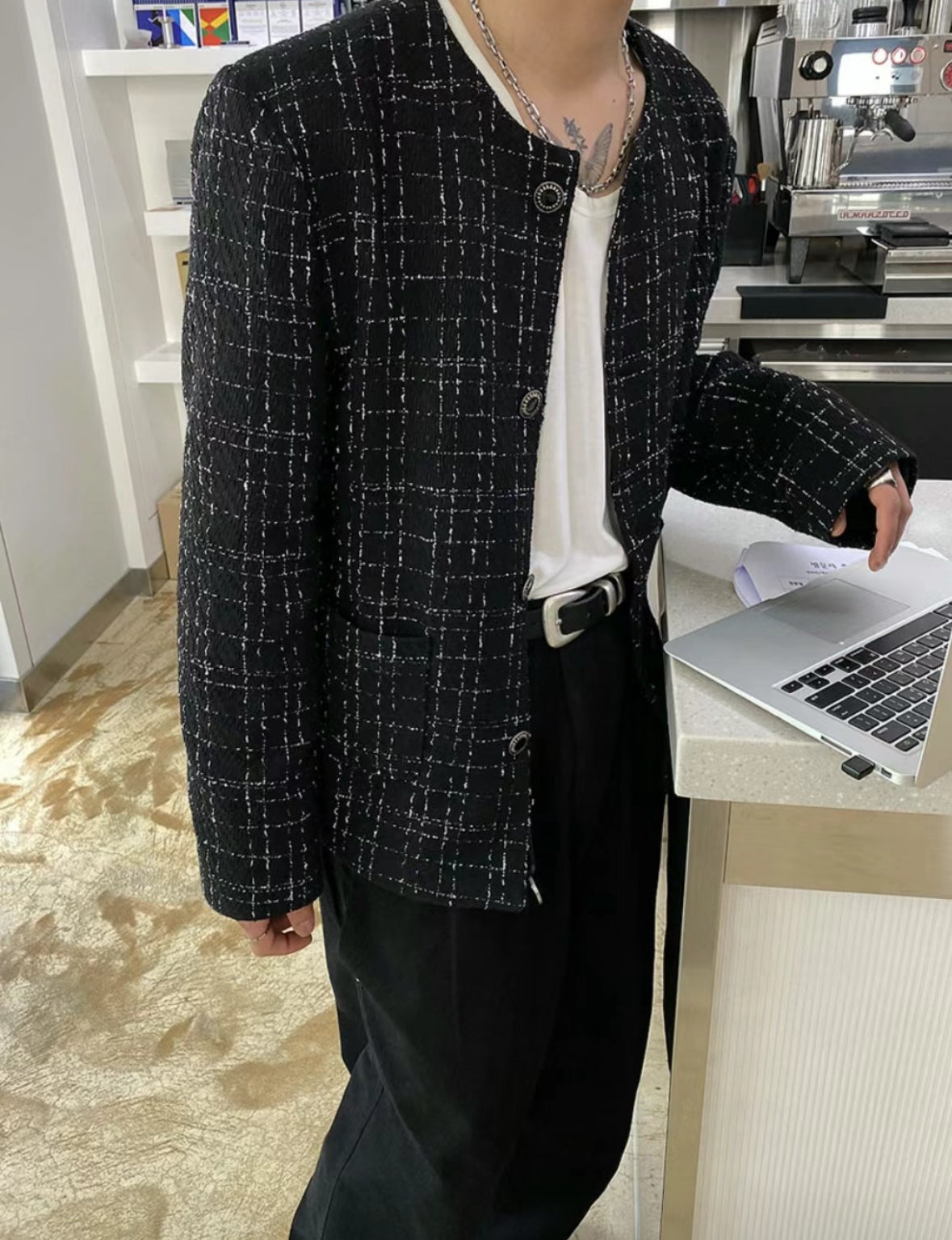 A30 Classic Burlap Check Jacket