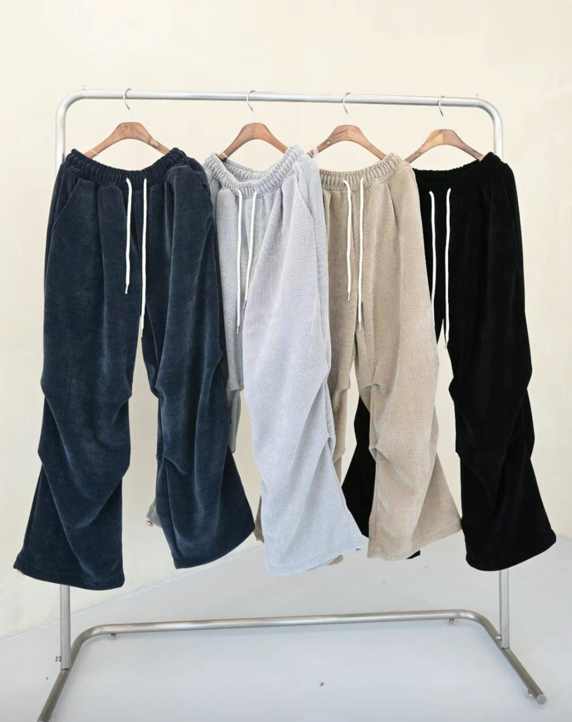 J18 ribbed waffle trousers (four colors)