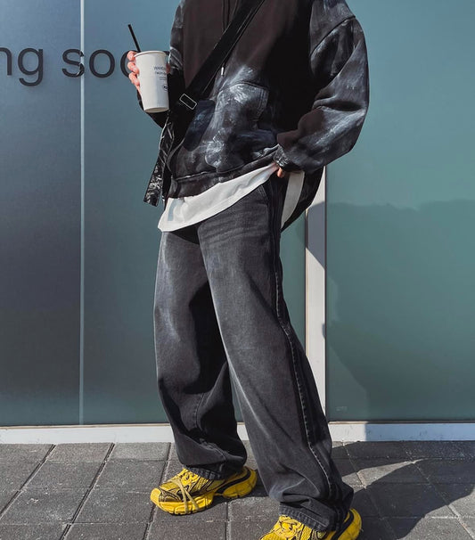 J16 三線條丹寧褲 (深灰 dark gray 深藍 dark blue)