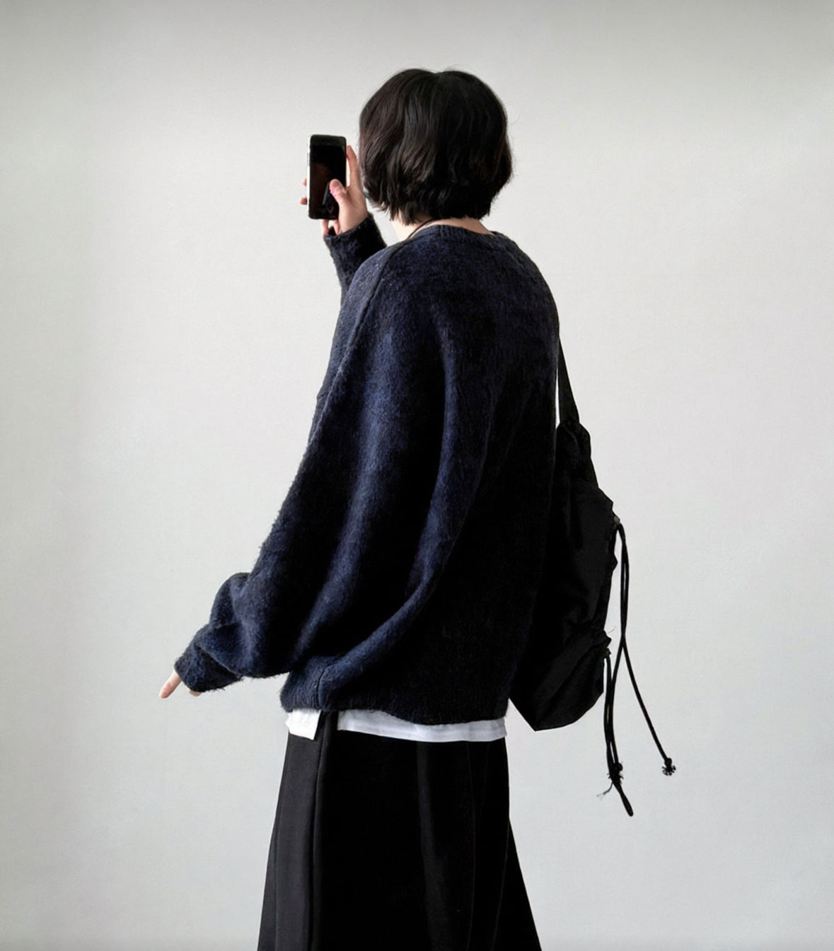B21 Mohair knitted sweater (Navy blue, Dark gray)
