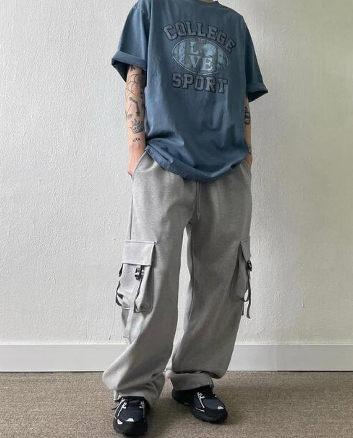 J20 3D Double Pocket Overalls (Black/Gray)