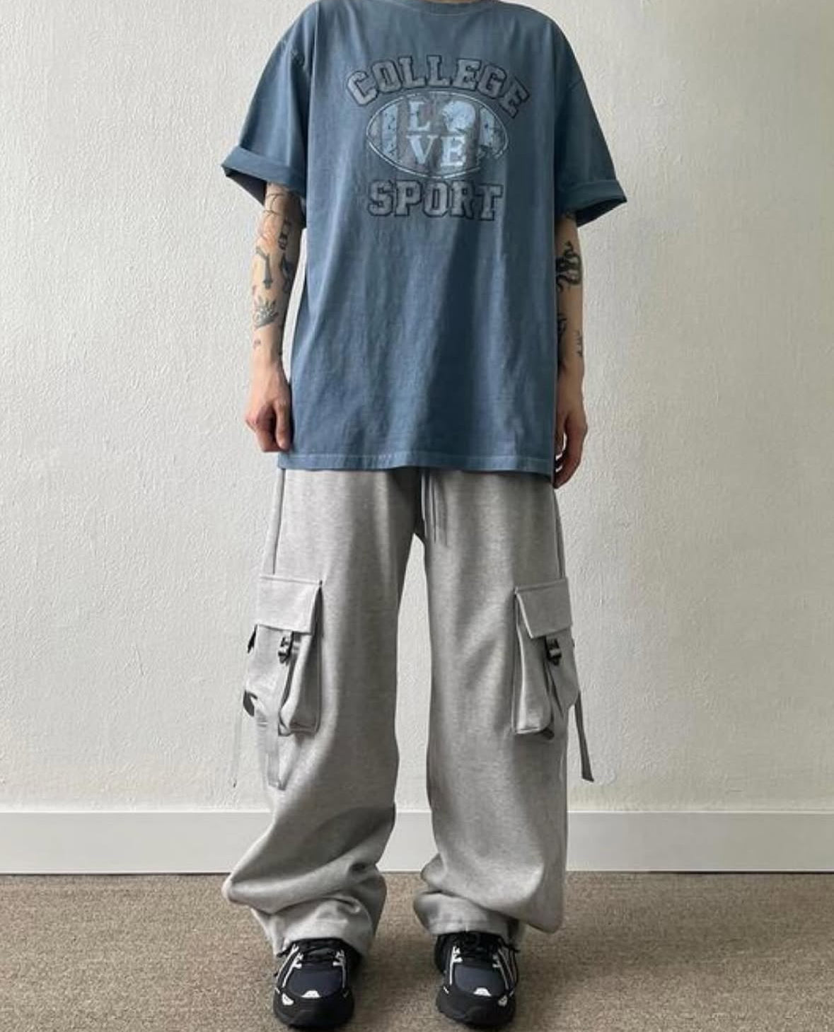 J20 3D Double Pocket Overalls (Black/Gray)