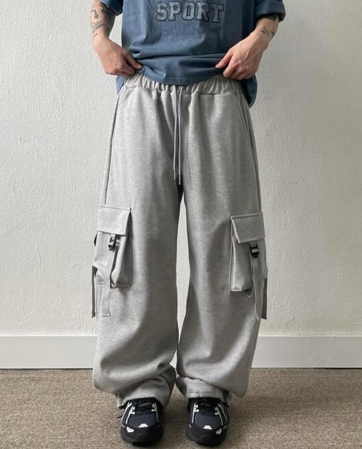 J20 3D Double Pocket Overalls (Black/Gray)