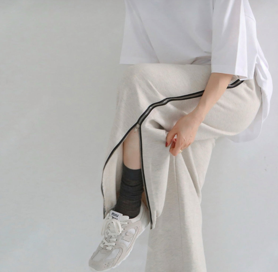 J21 side zipper sports casual pants (four colors)