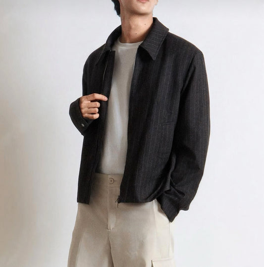 A37 極簡時尚短版外套 (黑black 灰gray)
