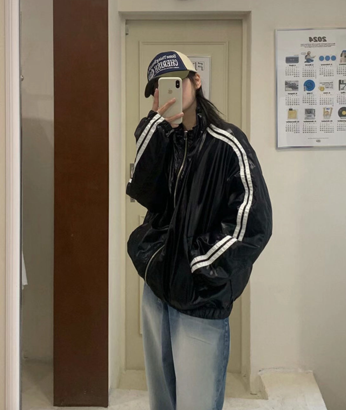 A41 shiny texture sports windbreaker (3 colors)