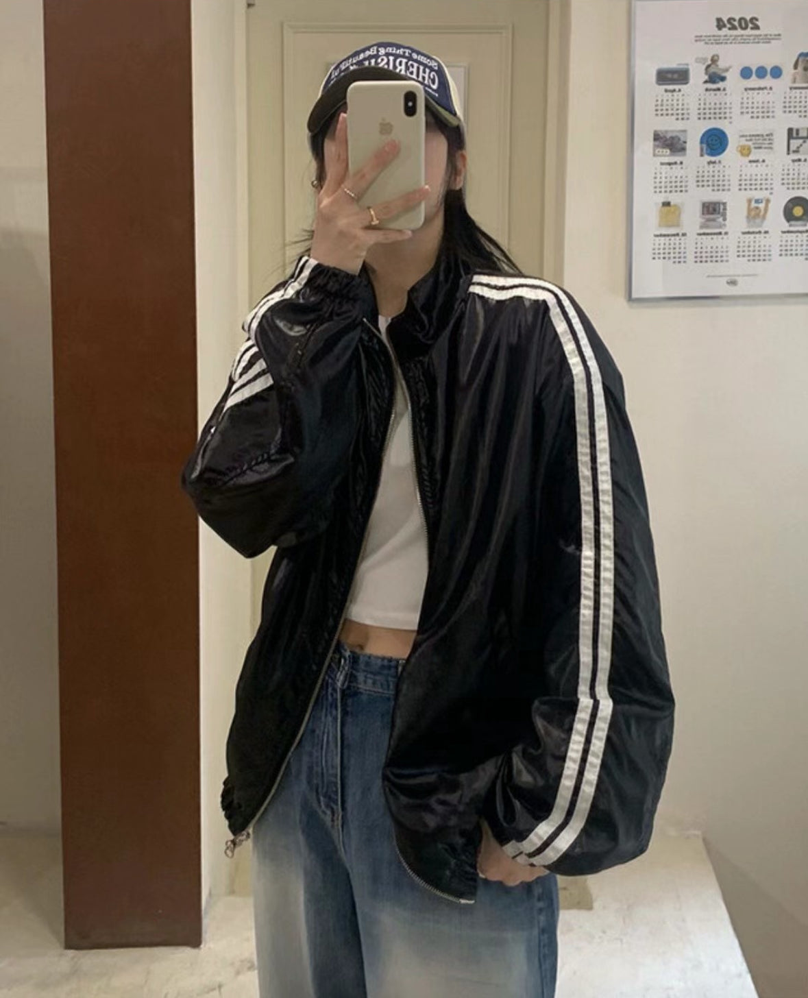 A41 shiny texture sports windbreaker (3 colors)