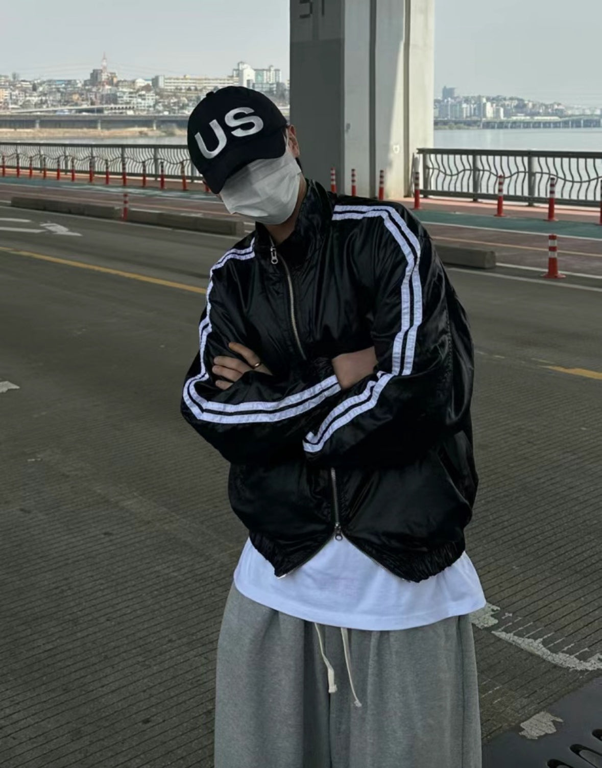 A41 shiny texture sports windbreaker (3 colors)