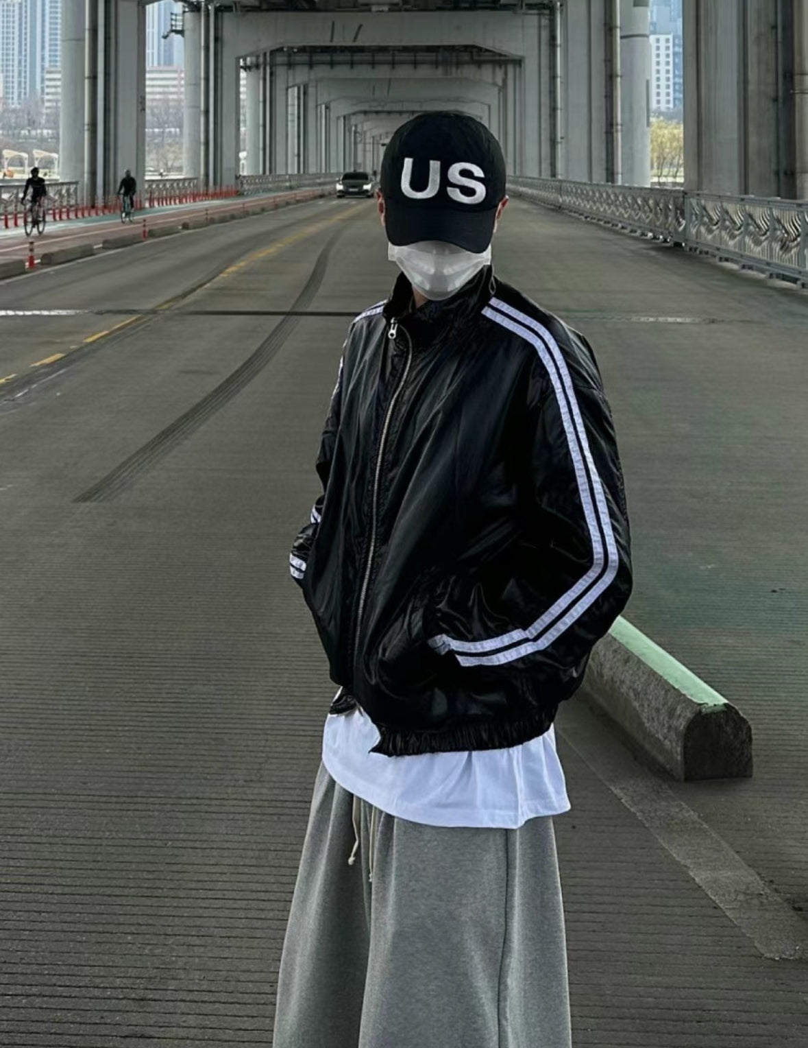 A41 shiny texture sports windbreaker (3 colors)