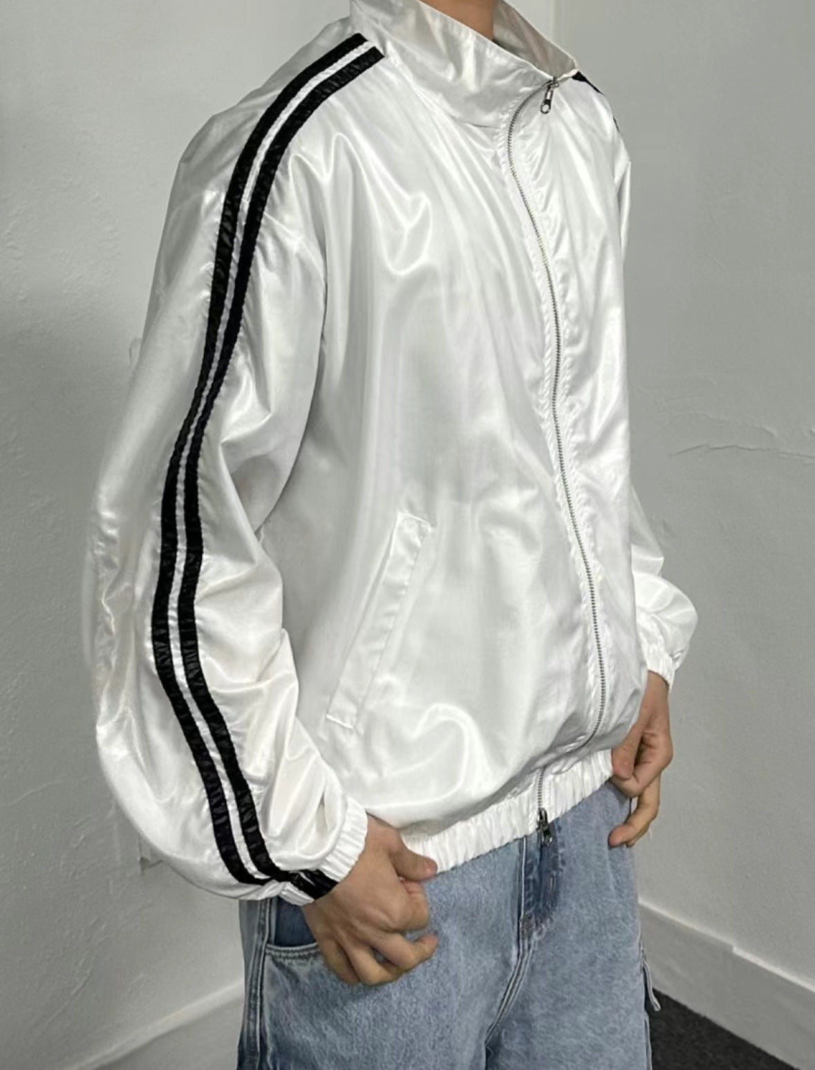 A41 shiny texture sports windbreaker (3 colors)