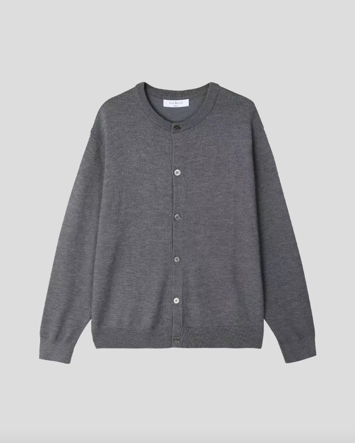 B25 wool button casual sweater (black gray)