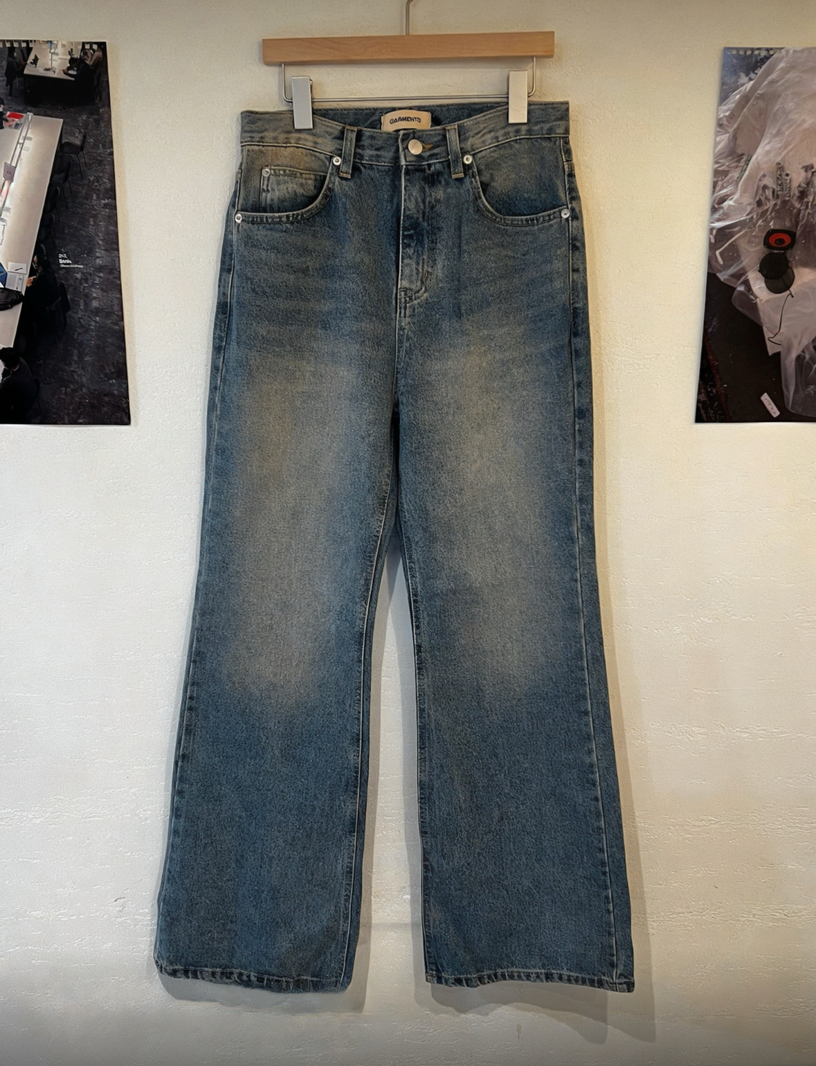 J24 復古喇叭丹寧褲 (深藍 dark blue 黑 black)