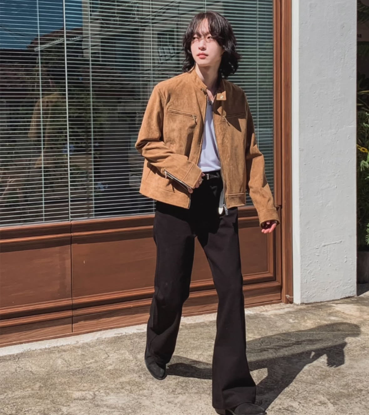 J26 斜紋布喇叭褲 (黑balck 米beige)