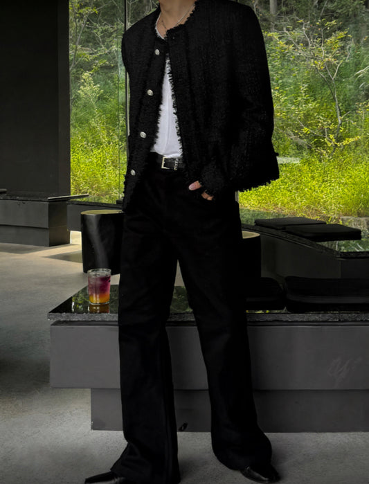 J26 斜紋布喇叭褲 (黑balck 米beige)