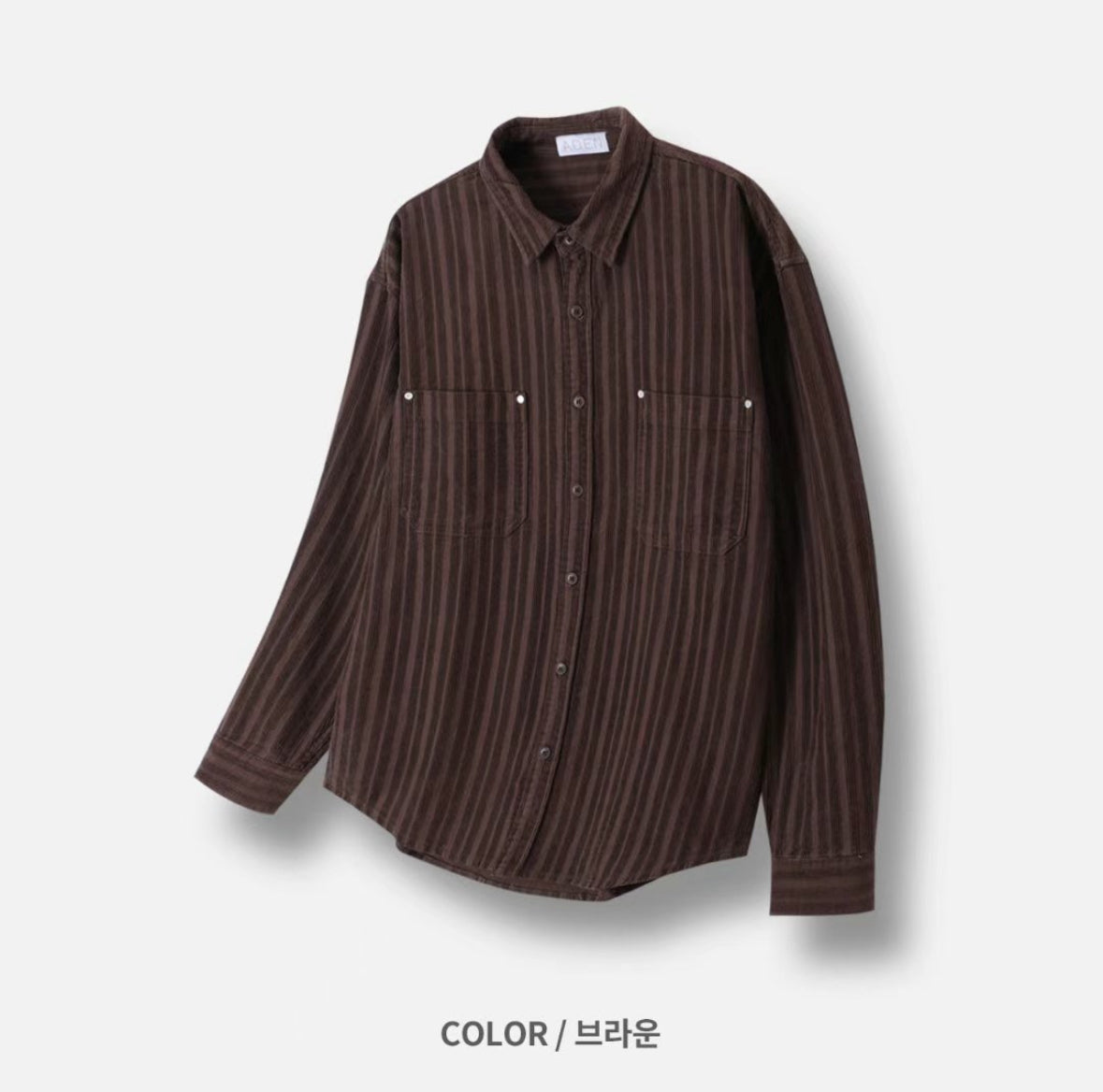 B34 Corduroy Rivet Shirt (Black/Brown)