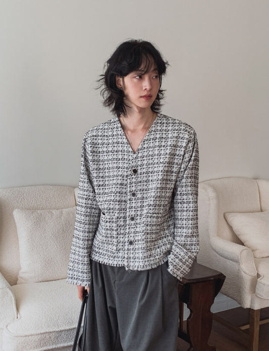 A62 粗花呢開衫外套 (3色 three colors)