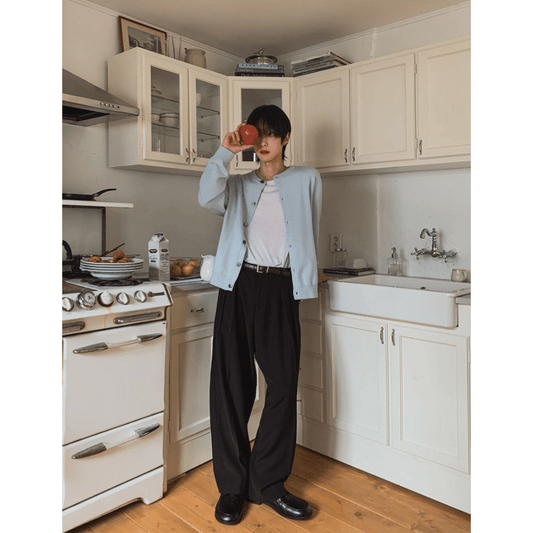 J72 日常雙褶西裝寬褲 (3色)