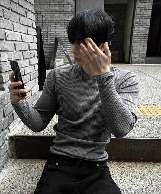 B134 斜肩羅紋修身上衣2.0 長袖款 (5色)