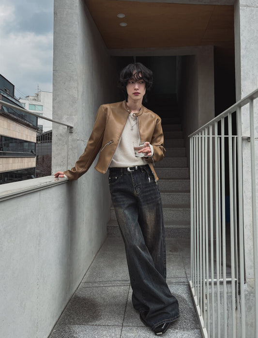 J48 長版落地丹寧寬褲