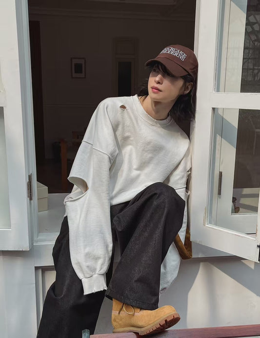 B118 率性破壞感設計上衣 (3色)