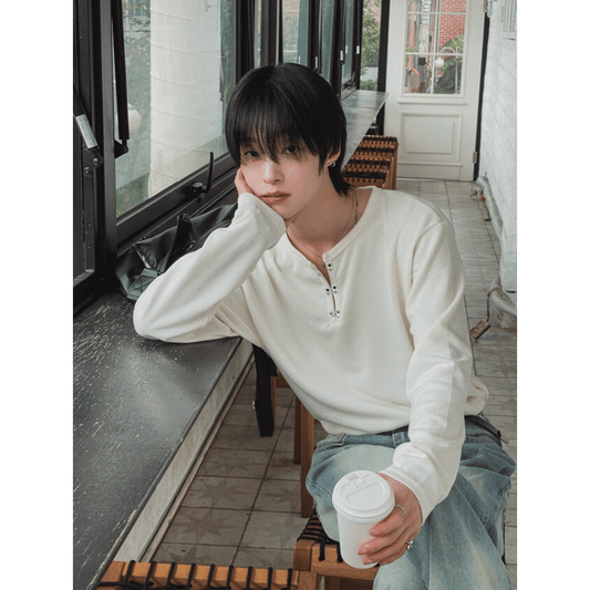 B131 簡約鉤釦針織上衣 (3色)