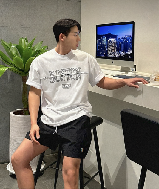 B79 美式字母短T (黑black 灰gray)