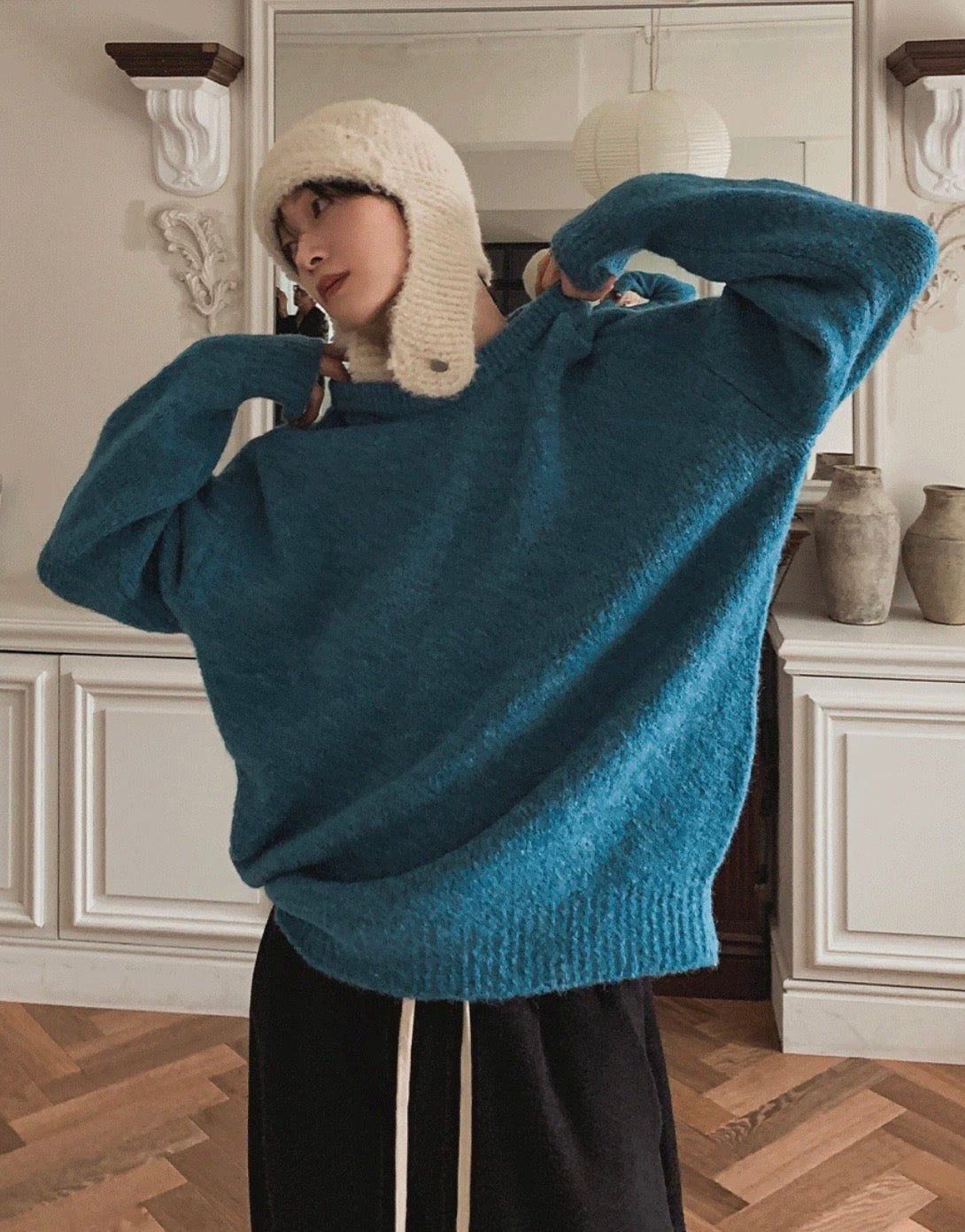 B166 圓領針織上衣 (3色)