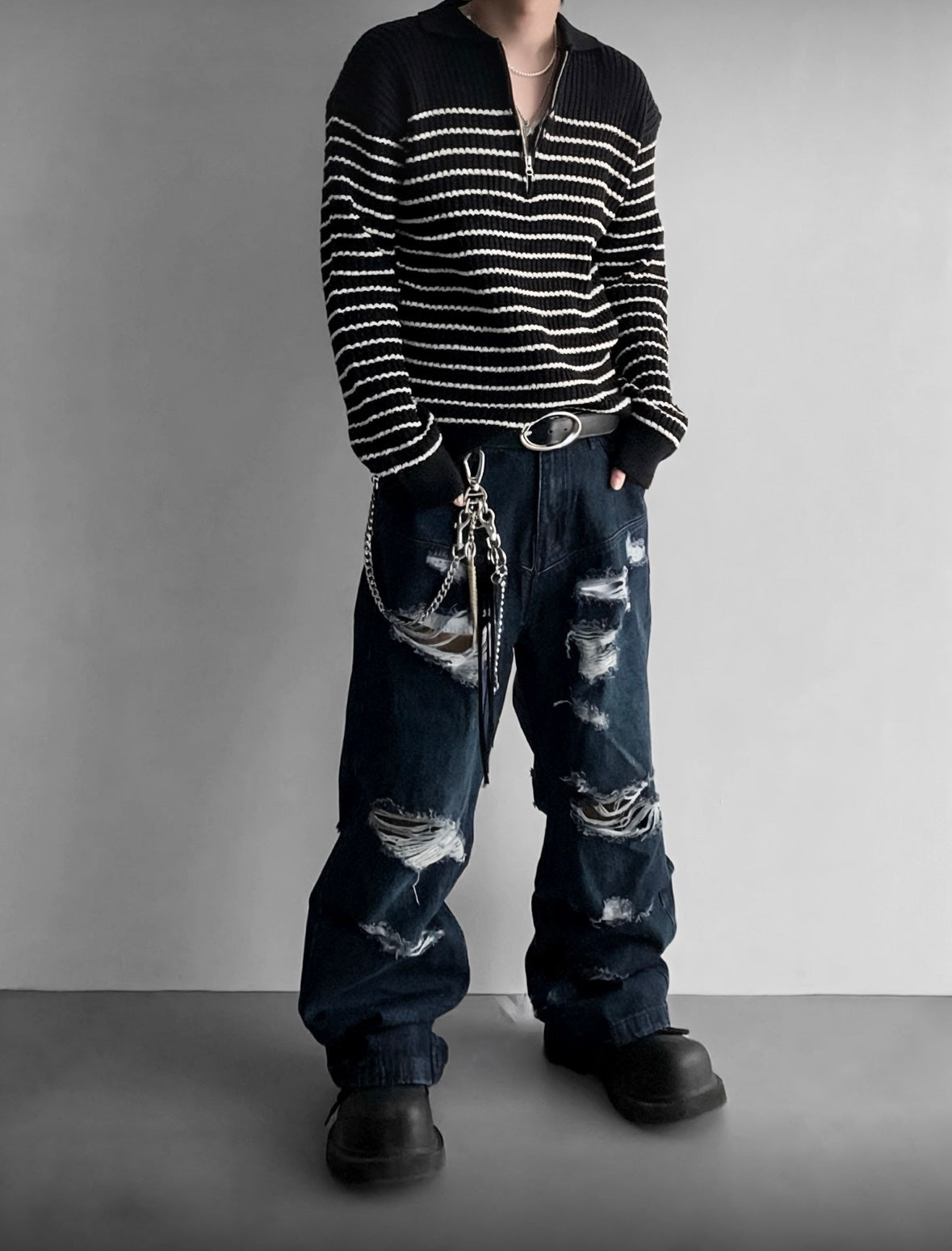 J35 ripped denim trousers