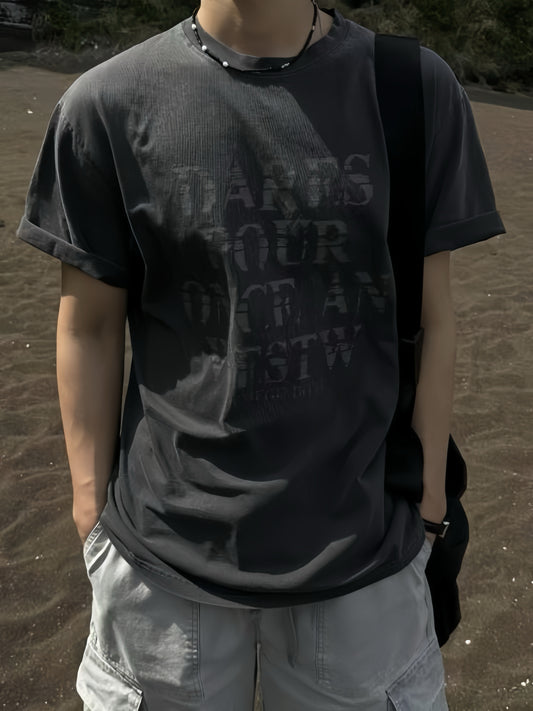 B50 復古風英文字T恤 (3色 three colors)