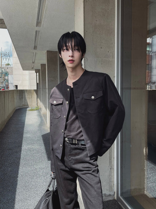 A83 聖徒雙口袋夾克 (黑 藍)