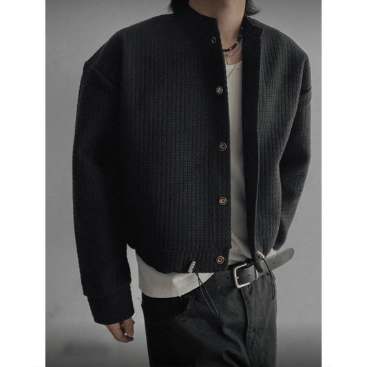 A85 Heavyweight 3D Textured Short Jacket (Black Apricot)