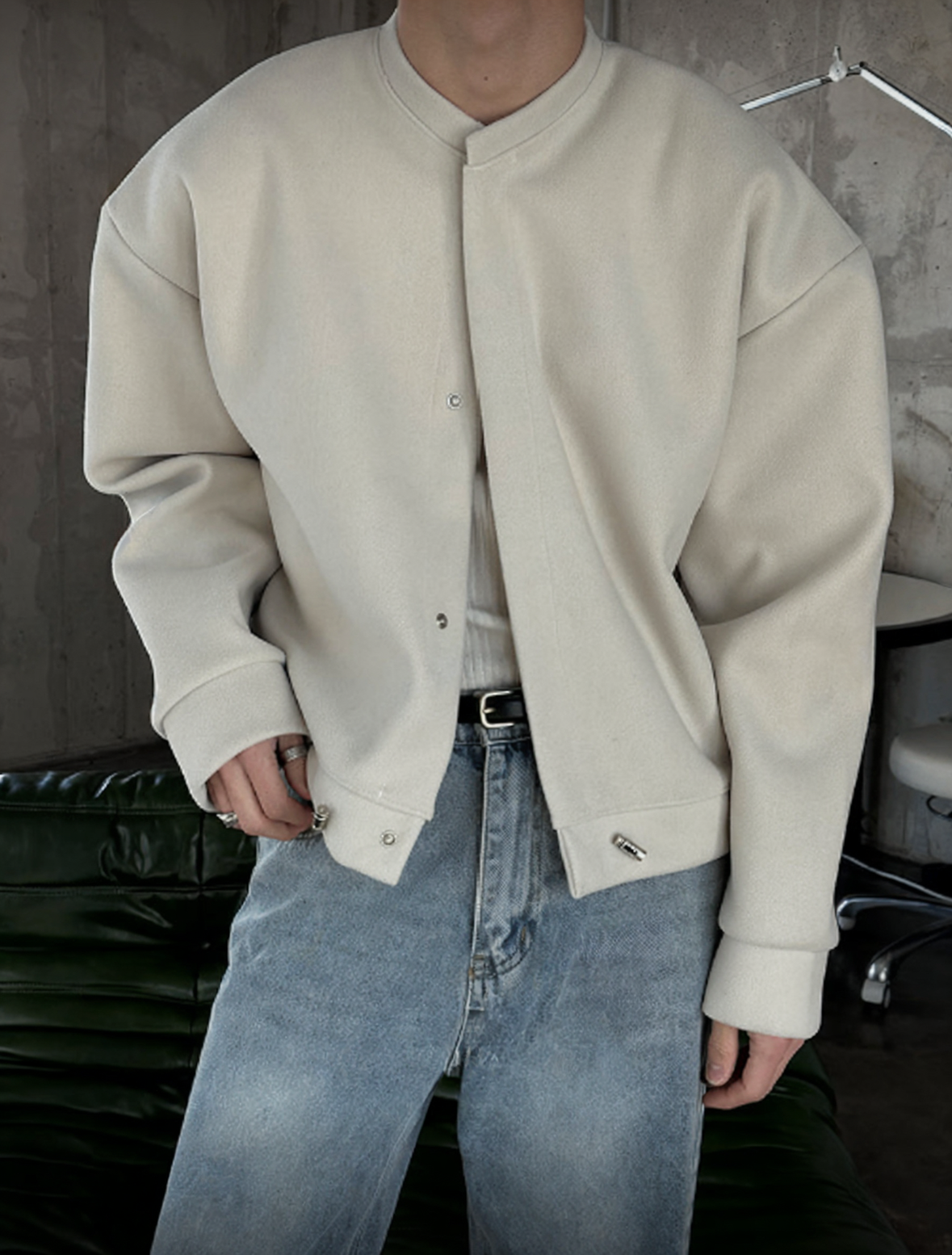 A47 Short Simple Cardigan Jacket (Black, Brown, NEW Ivory)