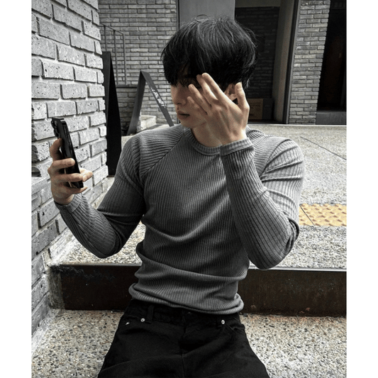 B134 斜肩羅紋修身上衣2.0 長袖款 (5色)