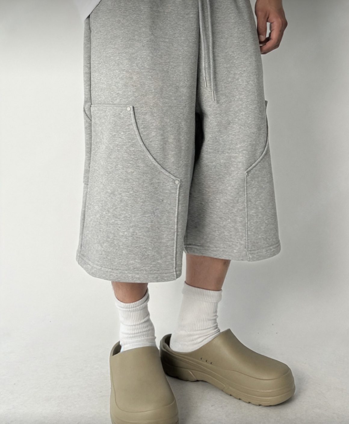 J50 Rivet Thick Workwear Shorts (Black/Gray)