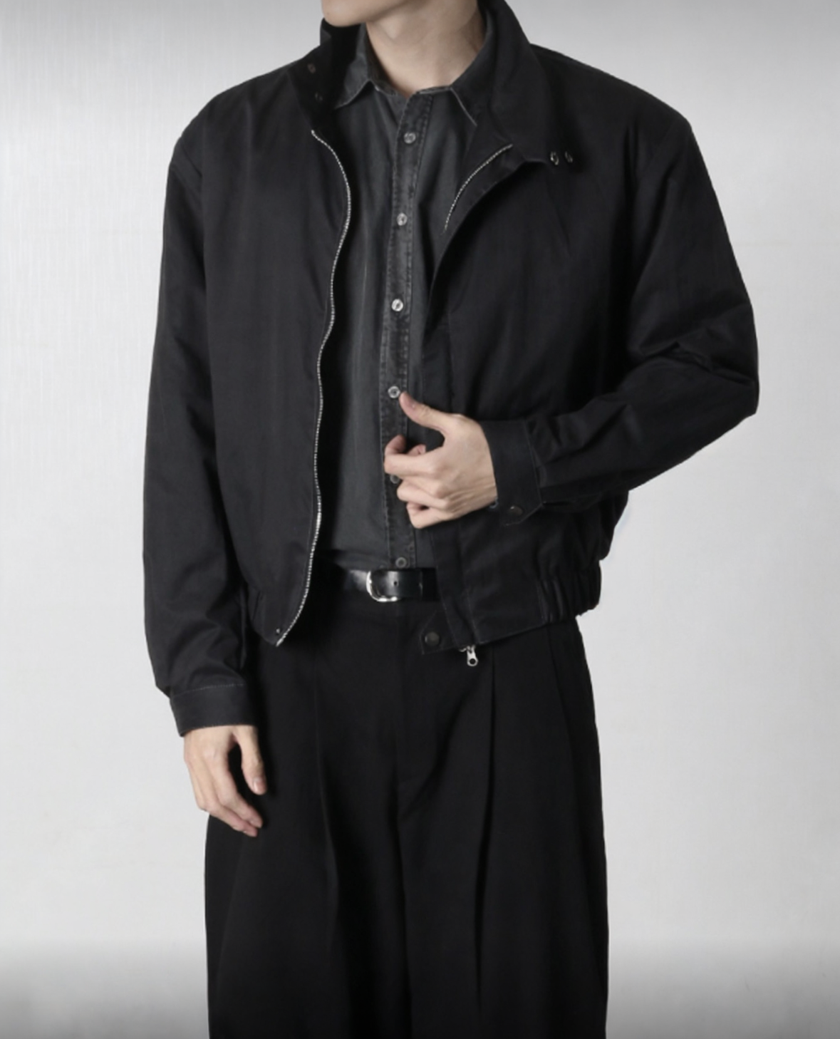 A84 Classic Gentleman's Cropped Flight Jacket (Black Mint)