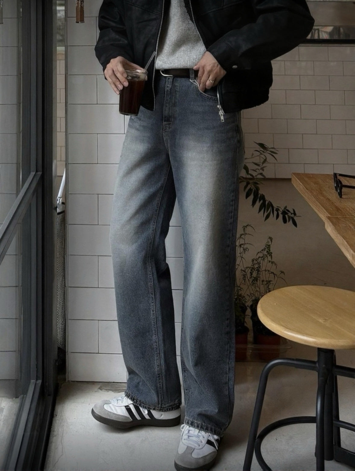 J90 復古水洗直筒牛仔褲 (3色)