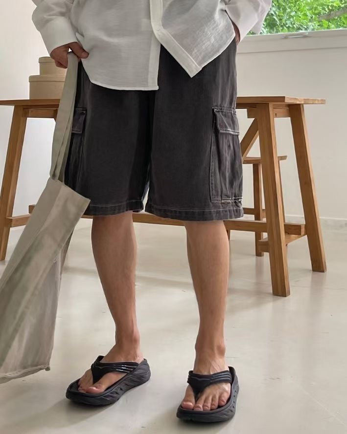 j37 denim cargo shorts (four colors)