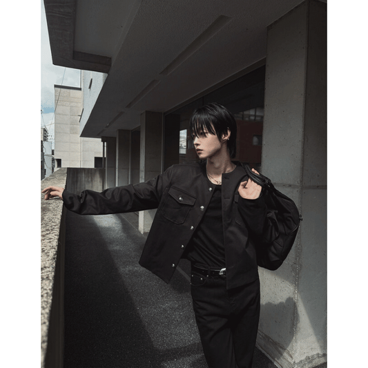 A83 聖徒雙口袋夾克 (黑 藍)