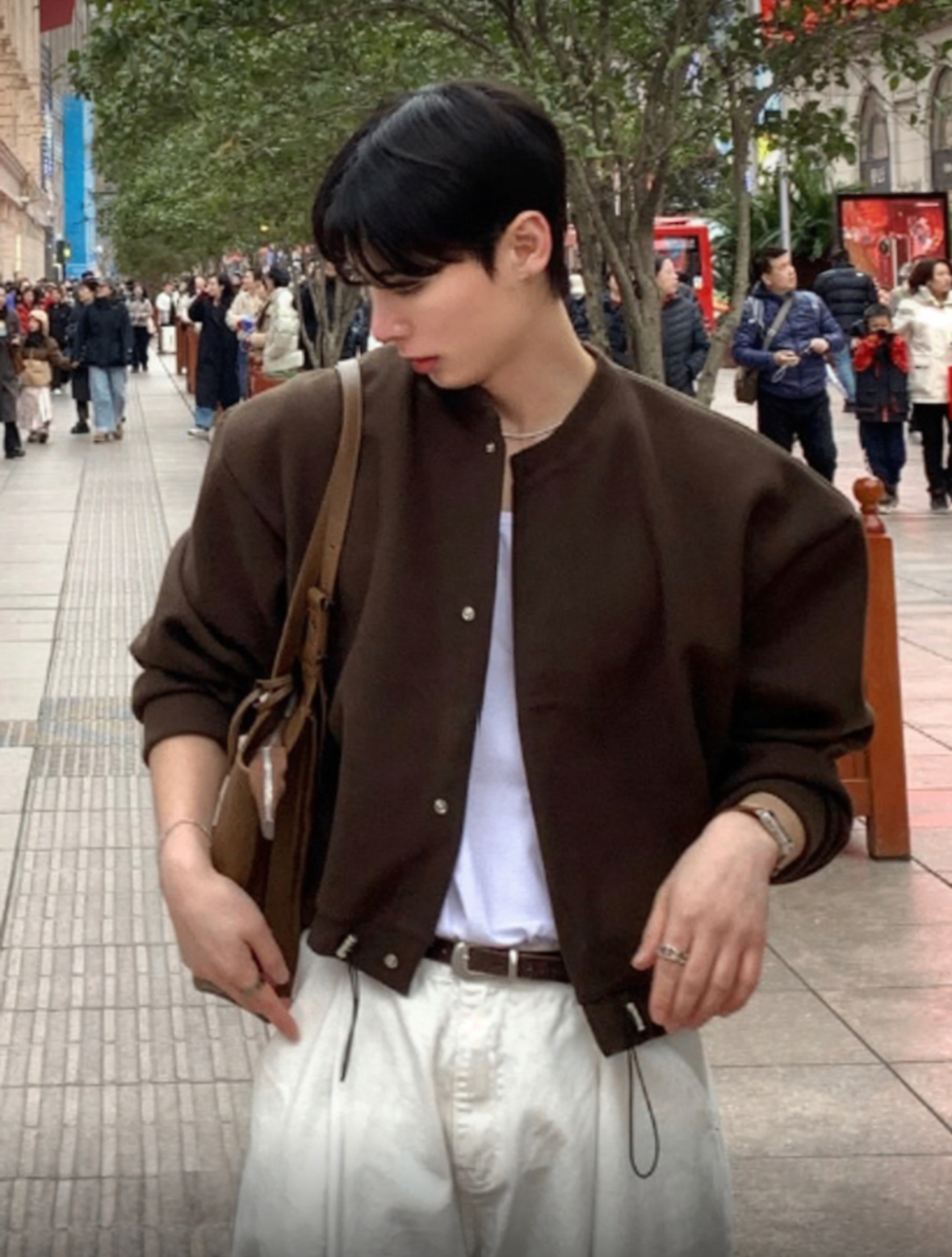 A47 Short Simple Cardigan Jacket (Black, Brown, NEW Ivory)