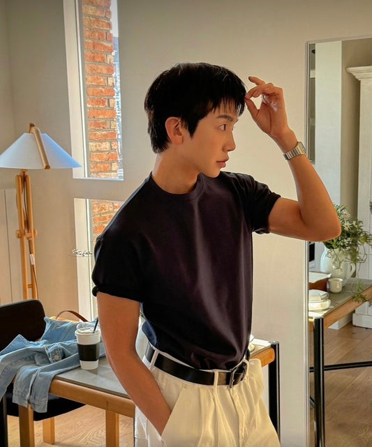 B177 彈力修身短袖上衣 (4色)