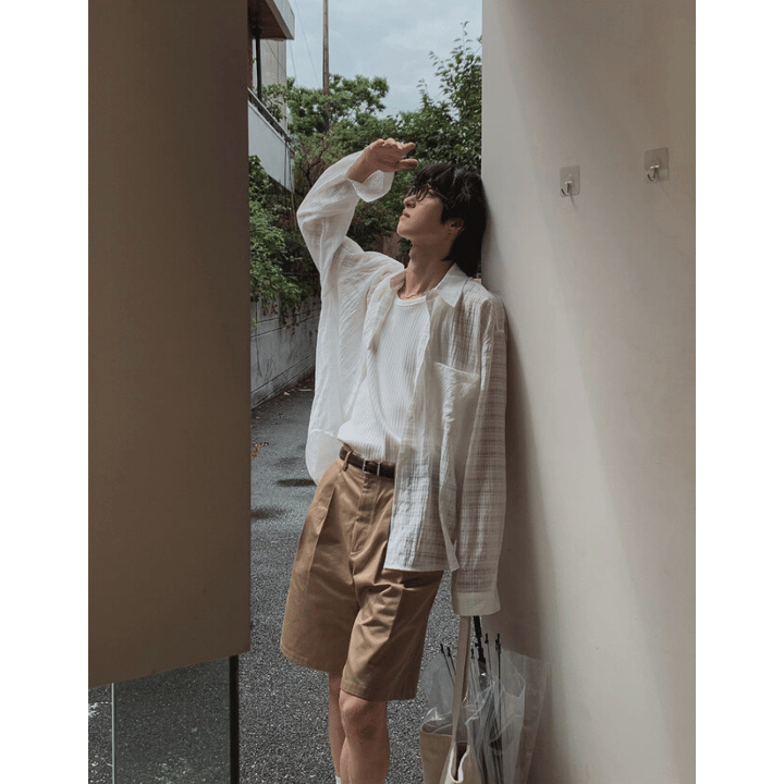 A77 夏日輕透格紋襯衫 (4色)