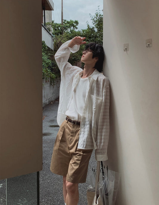 A77 夏日輕透格紋襯衫 (4色)