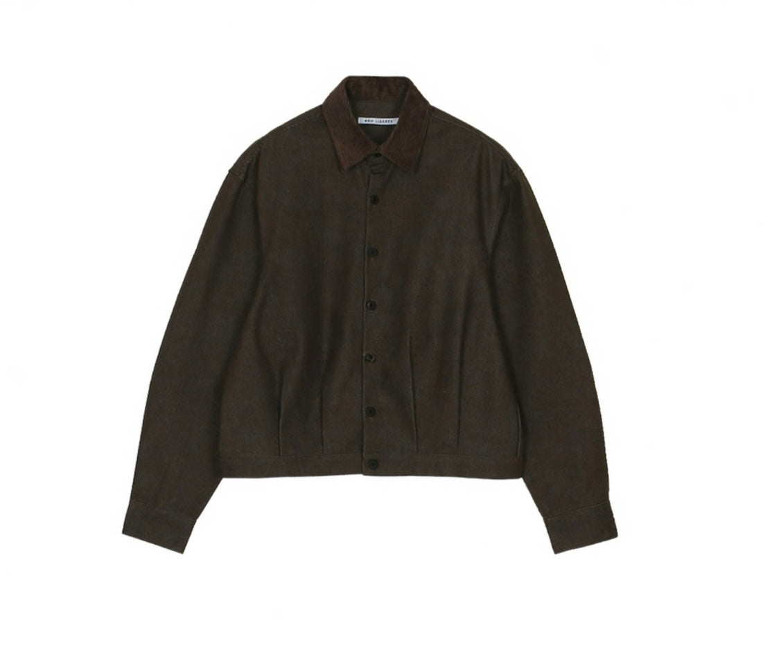 A46 短版工裝拼色夾克 (黑black 卡其色Khaki)