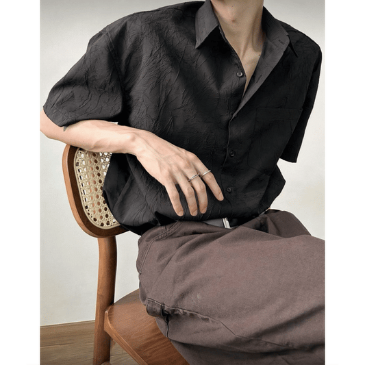 B109 裂紋質感寬鬆襯衫 (3色)